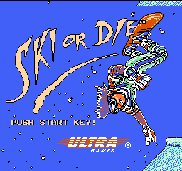 Ski or Die title screen for NES